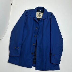 Burberry Royal Blue Trench Nova Check Coat